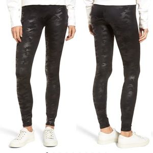 SPANX Faux leather camo leggings